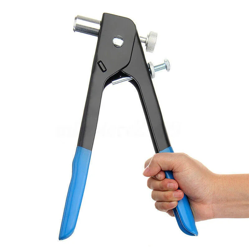 Alloy steel manual riveter nut tool with colour-coded mandrels and nuts from the 86PC or 106PC set.
