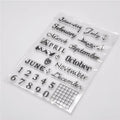 Transparent silicone calendar seal with digital table design for date stamping