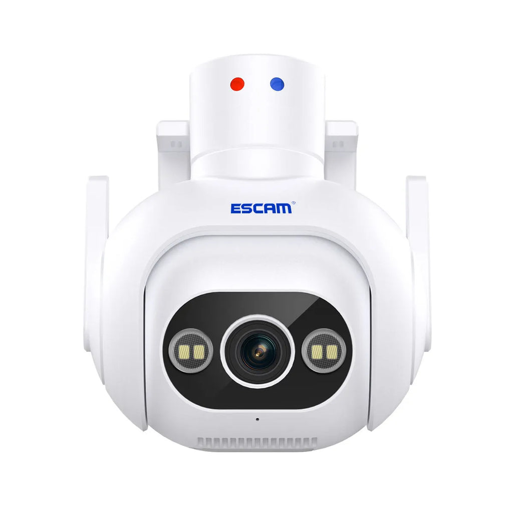 4MP smart colour night vision security camera with IP66 waterproof plastic housing measuring 123×140×145mm
