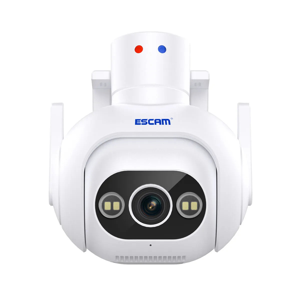 4MP smart colour night vision security camera with IP66 waterproof plastic housing measuring 123×140×145mm
