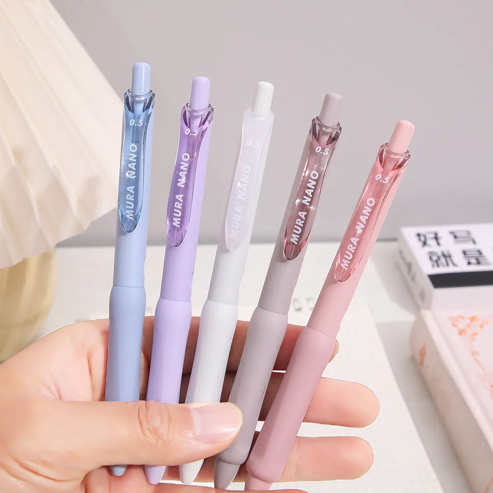 Macaron colour series press gel pen with a 0.5mm tip on a white background.