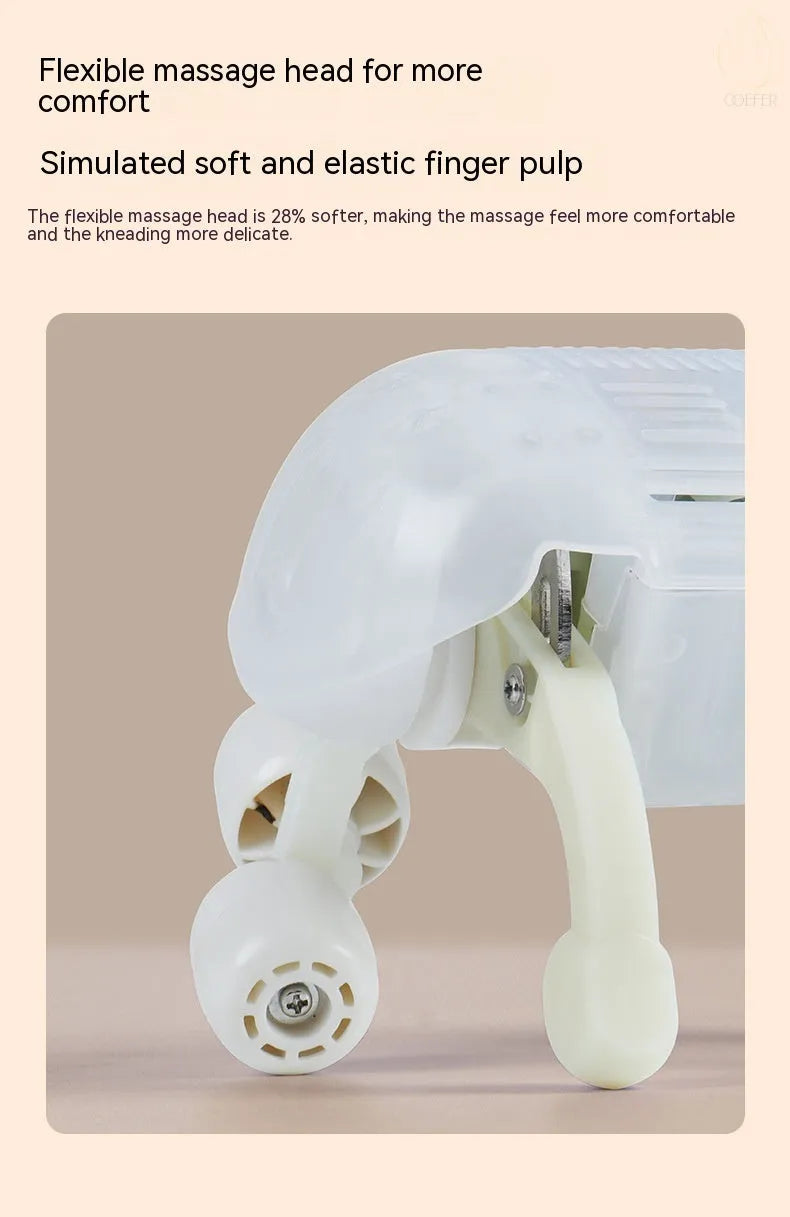 Creamy white rechargeable shoulder and neck kneading massager with infrared function