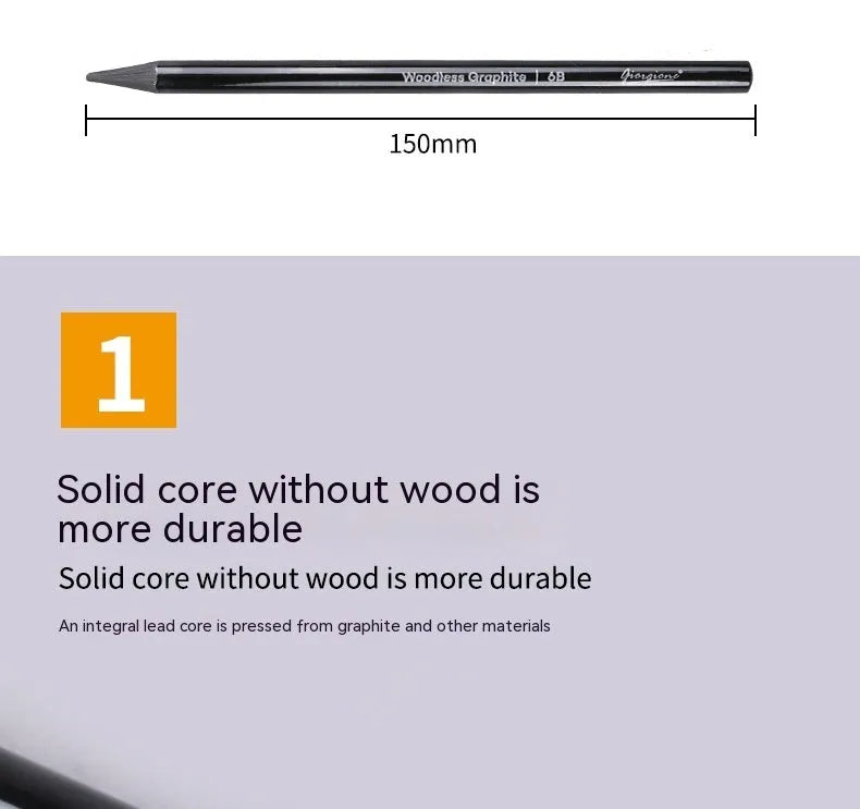 Graphite and carbonised drawing pencil set with wooden shells on suction card packaging