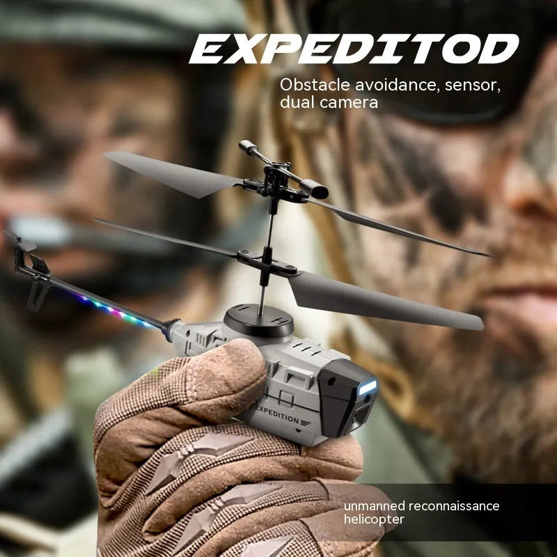 Heifeng grey reconnaissance UAV helicopter drone with obstacle avoidance and coloured lights