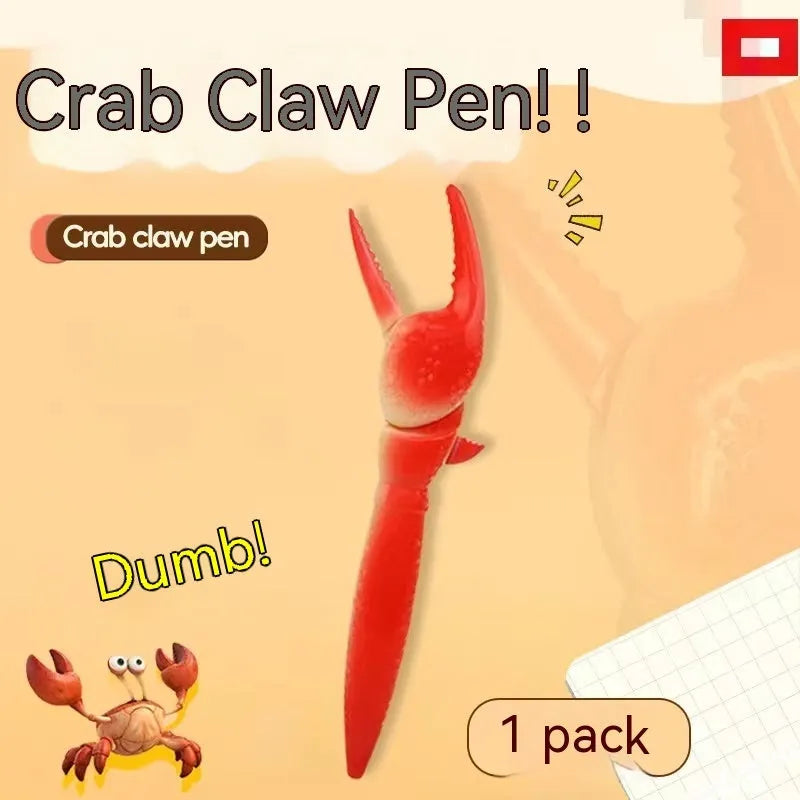 Crab-shaped novelty ballpoint pen with pressing can mechanism and retractable tip