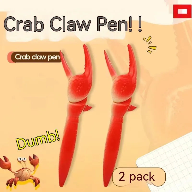 Crab-shaped novelty ballpoint pen with pressing can mechanism and retractable tip