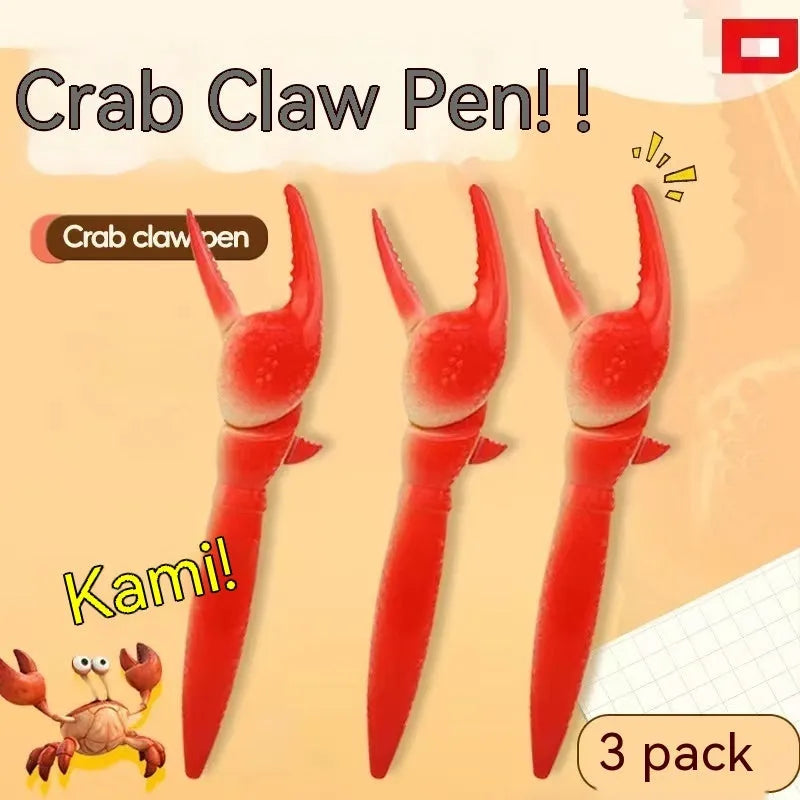 Crab-shaped novelty ballpoint pen with pressing can mechanism and retractable tip