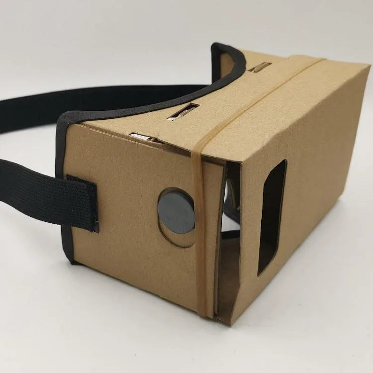 VR Cardboard Glasses viewer for smartphones with 3D lenses and adjustable straps in pink or white