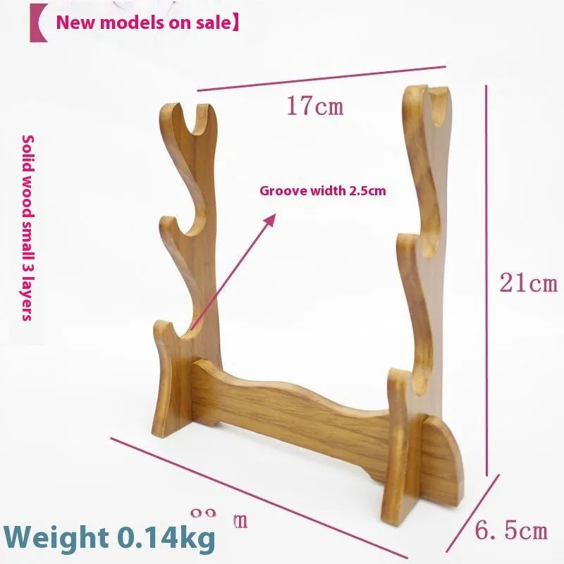 Chinese style handmade wooden wall bracket with multiple display layers