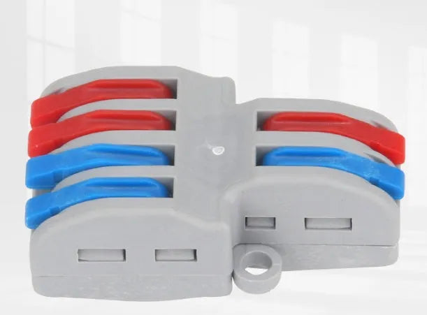 SPL 42 and SPL 62 style quick wire connectors with fire-insulated shell for 0.08-4.0mm² cables.