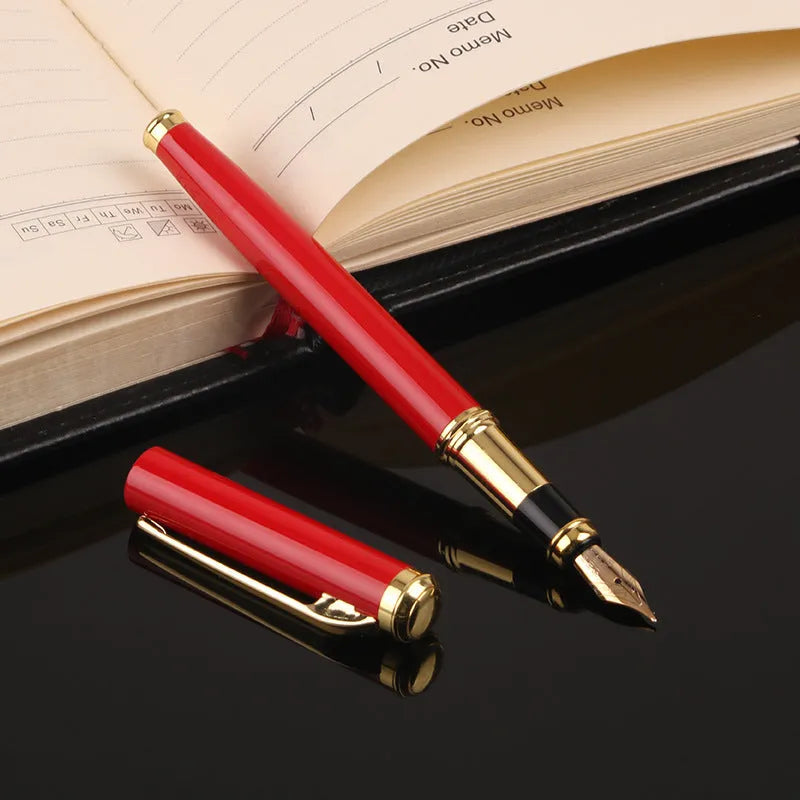 Red and black metal ink pens with 0.5mm tips for office and student use
