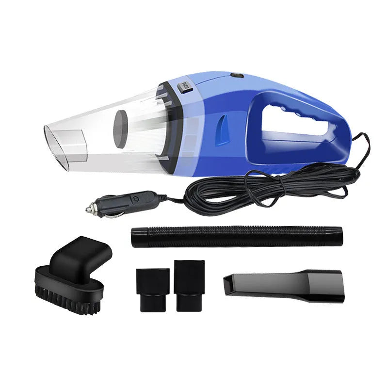 Portable orange handheld car vacuum cleaner with nozzle attachments