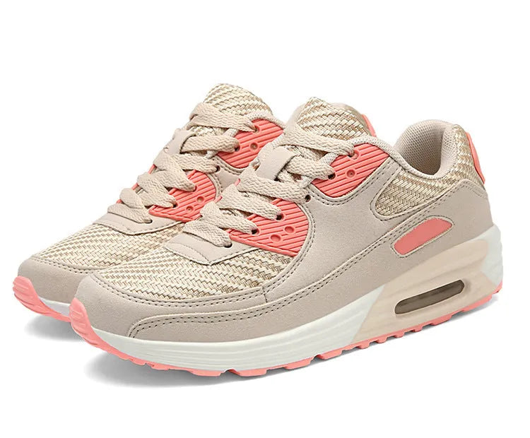 Women's casual shoes with 3.5cm heel in beige orange, grey, and pink purple colour options
