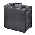 Black Oxford fabric CD storage bag with a hand strap and zipper closure