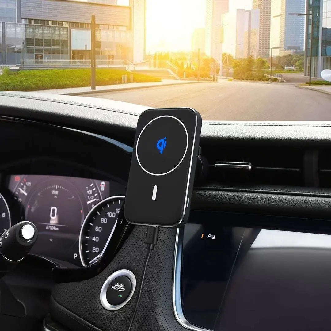 M6 Car Bracket Magnetic Wireless Charger with USB interface and LED indicator