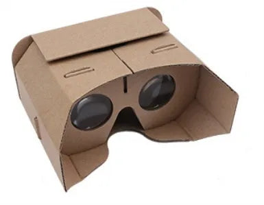 Carton virtual reality glasses for smartphones with 4-6 inch screens showing foldable paper construction