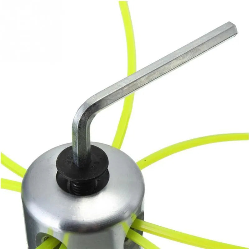 Luzhu silver aluminium cylinder grass head for lawn mower with wrench and light yellow strings