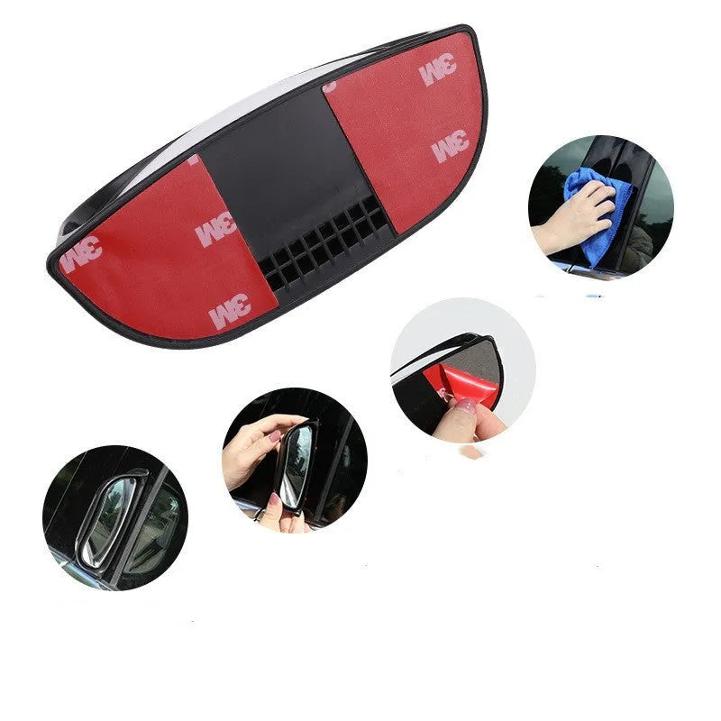 Universal two-row wide angle car rearview mirror with ABS plastic housing