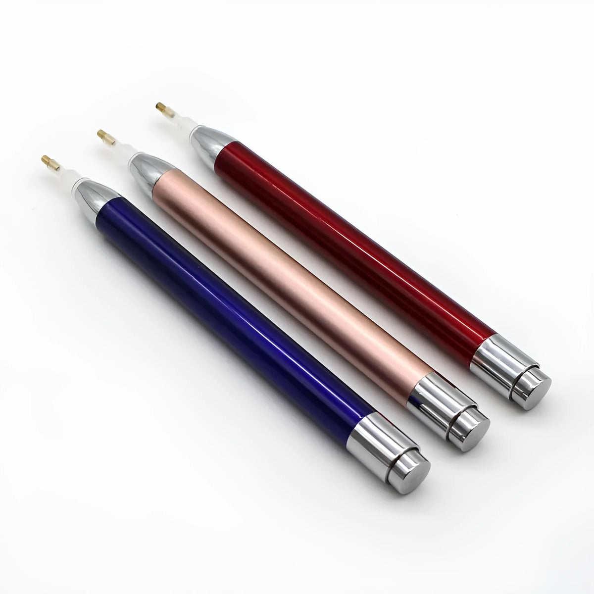 Luminous single-head drill pen for diamond painting crafts in aluminium alloy with metal frame