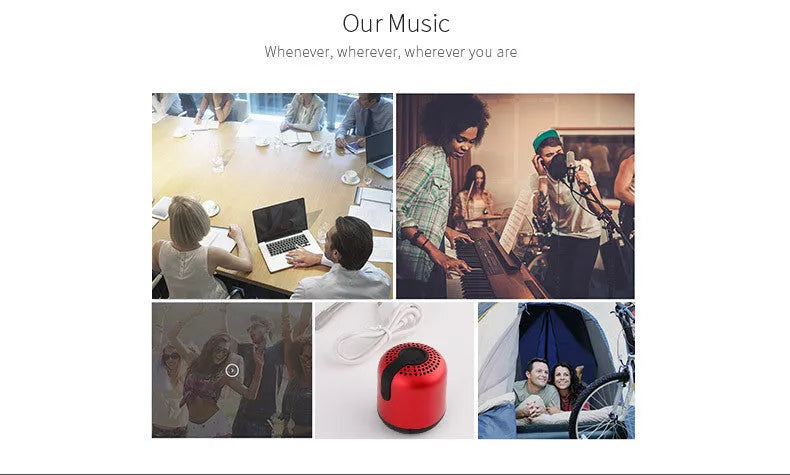 Hieha XQ11 cylindrical metal Bluetooth speaker in black, gold, pink, red or silver colour