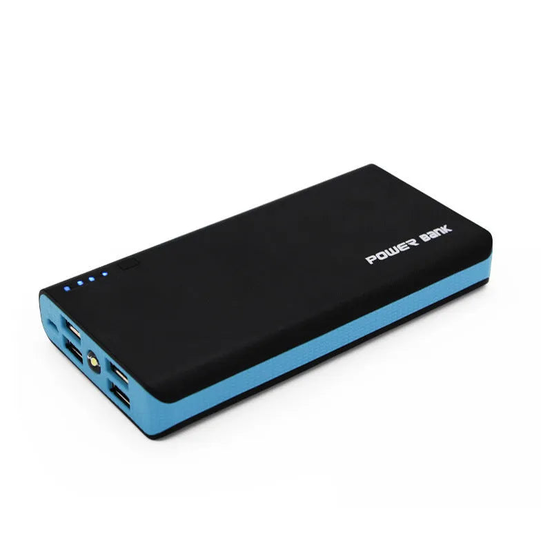 20000mAh portable power bank in blue, red, green, yellow, or black with fast charging