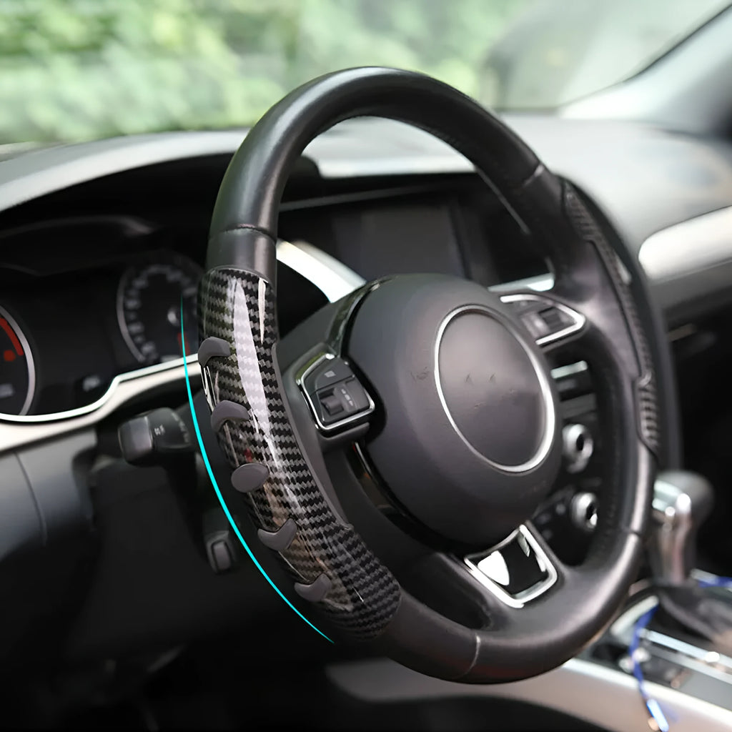 Carbon fibre black refitted steering wheel anti-skid sleeve for 38cm diameter wheels made of fibre material