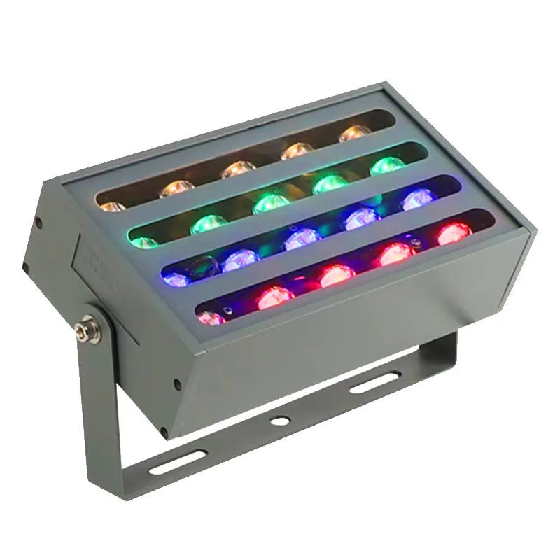 Aluminium alloy outdoor LED rainbow tree lamp with colour projection for garden and landscape use.