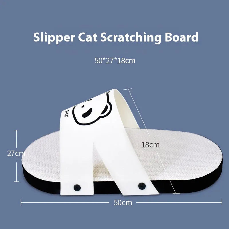 White corrugated paper cat scratch board in slipper style design