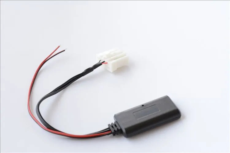 Black Mazda Bluetooth audio adapter cable for 2006 and newer models with AUX and Media key.