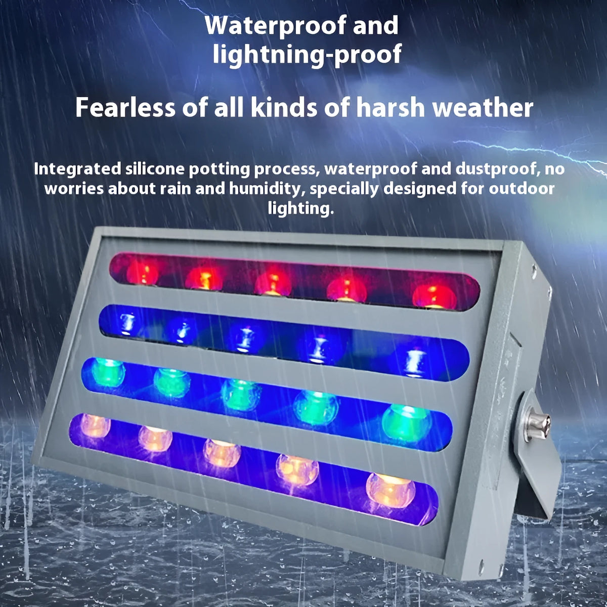Aluminium alloy outdoor LED rainbow tree lamp with colour projection for garden and landscape use.