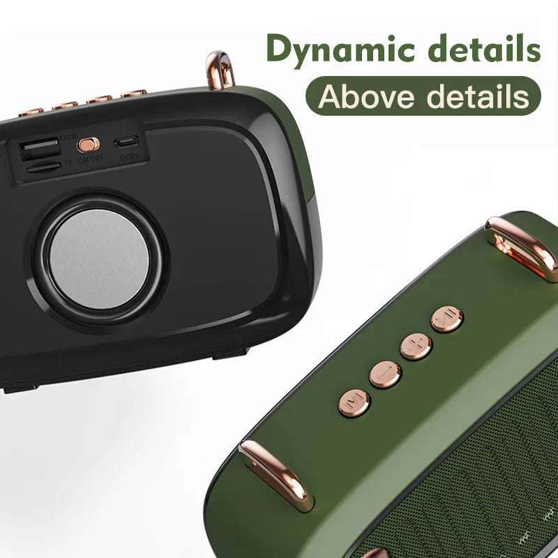 Compact portable Bluetooth speaker with subwoofer in multiple colour options