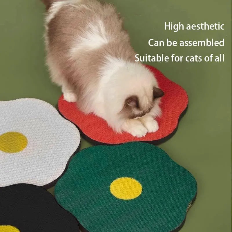Grey corrugated wall mounted cat scratching board with measurements showing 40cm width
