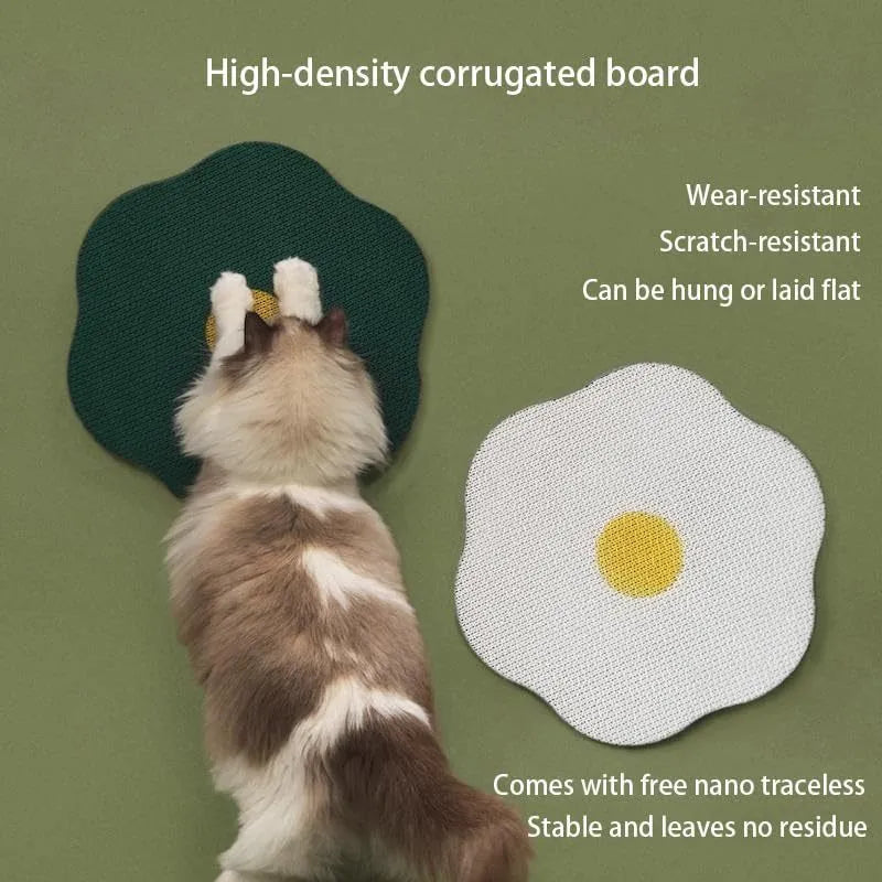 Grey corrugated wall mounted cat scratching board with measurements showing 40cm width