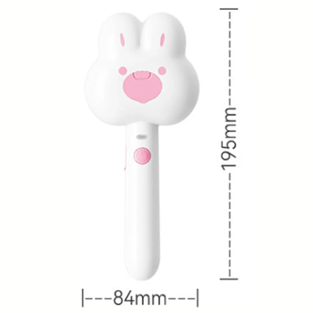 Rechargeable pet steam grooming brush in cartoon design with green, pink or white colour options