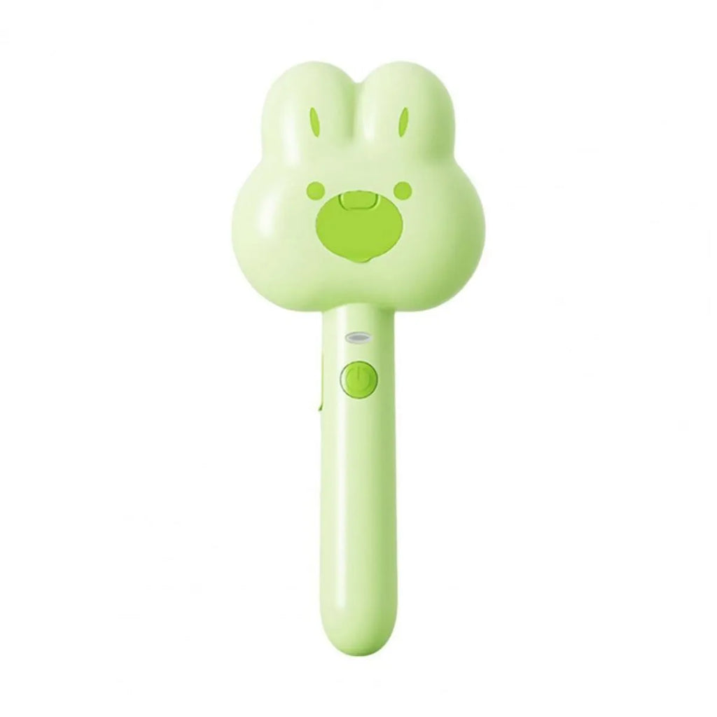 Rechargeable pet steam grooming brush in cartoon design with green, pink or white colour options