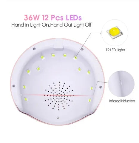 12 bulb LED festoon lighting string with star-shaped designs in gold, pink, red, and white colour options