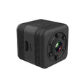 SQ29 black waterproof sports camera with MicroUSB port and TF card slot for action recording.