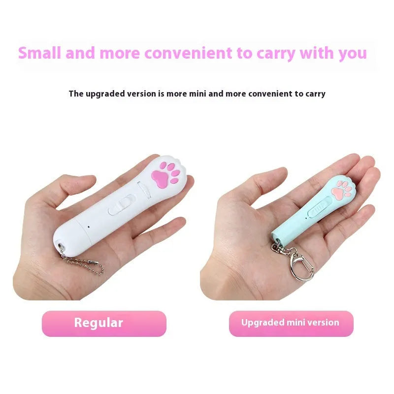 Rechargeable cat teasing stick with laser patterns and moon-light lamp in choice of colours