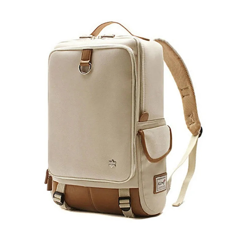 Large capacity men's Oxford cloth backpack in Army Green colour with Korean-inspired design