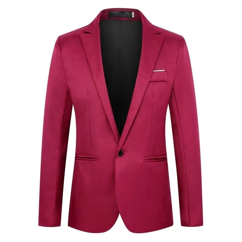 Men's loose fit wedding suit jacket in acetate fabric available in eight colours with Asian sizing