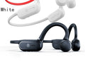 Black air conduction Bluetooth earphone with titanium frame showing open-ear design