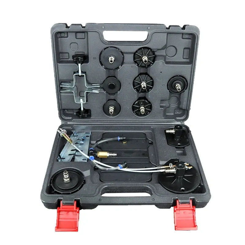 Steel pneumatic brake fluid replacement machine with 10 litre tank, pressure gauge and regulator controls