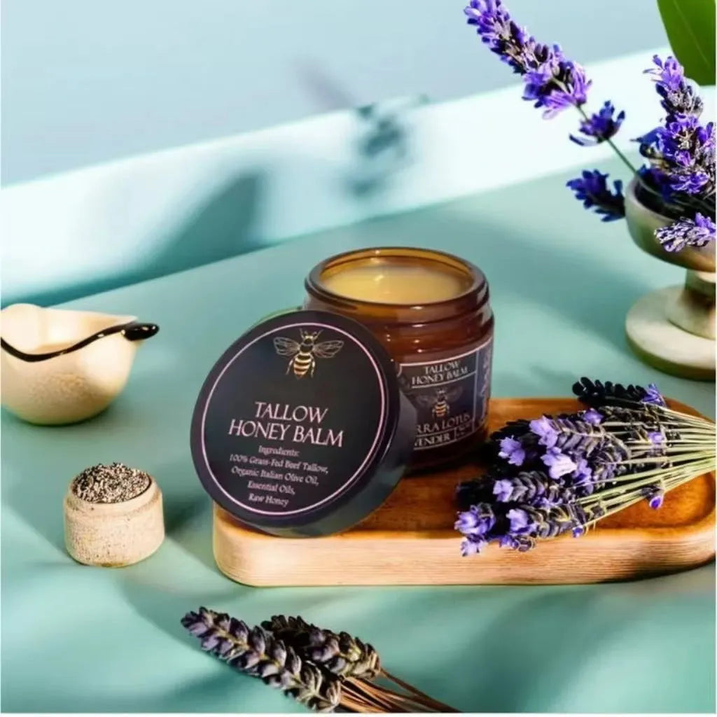 57g honey butter facial moisturising cream jar suitable for all skin types with citrus, lavender or no fragrance options