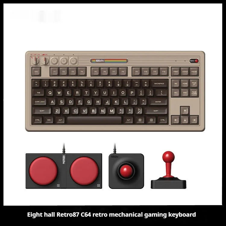 Retro87 C64 wireless mechanical keyboard with Bluetooth and analogue rocker control