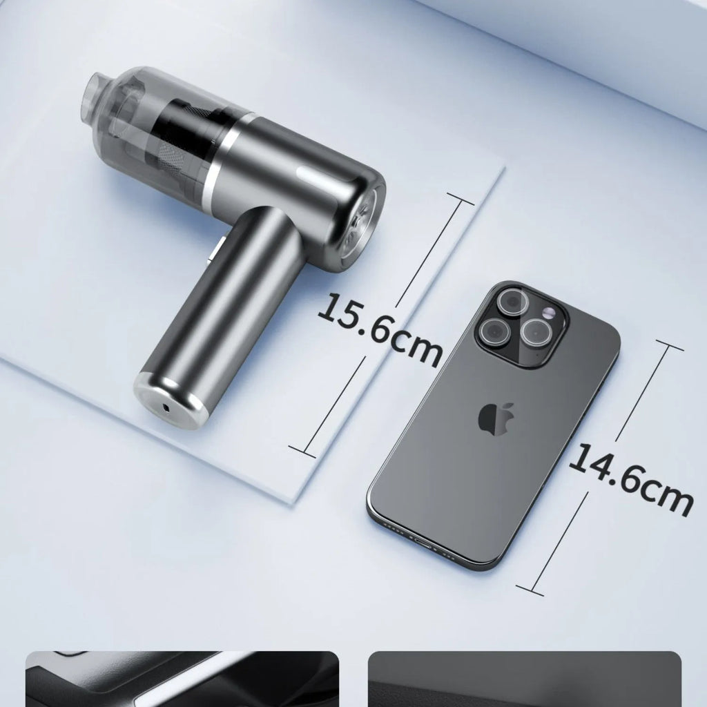 Wireless handheld car vacuum cleaner with attachments for interior cleaning