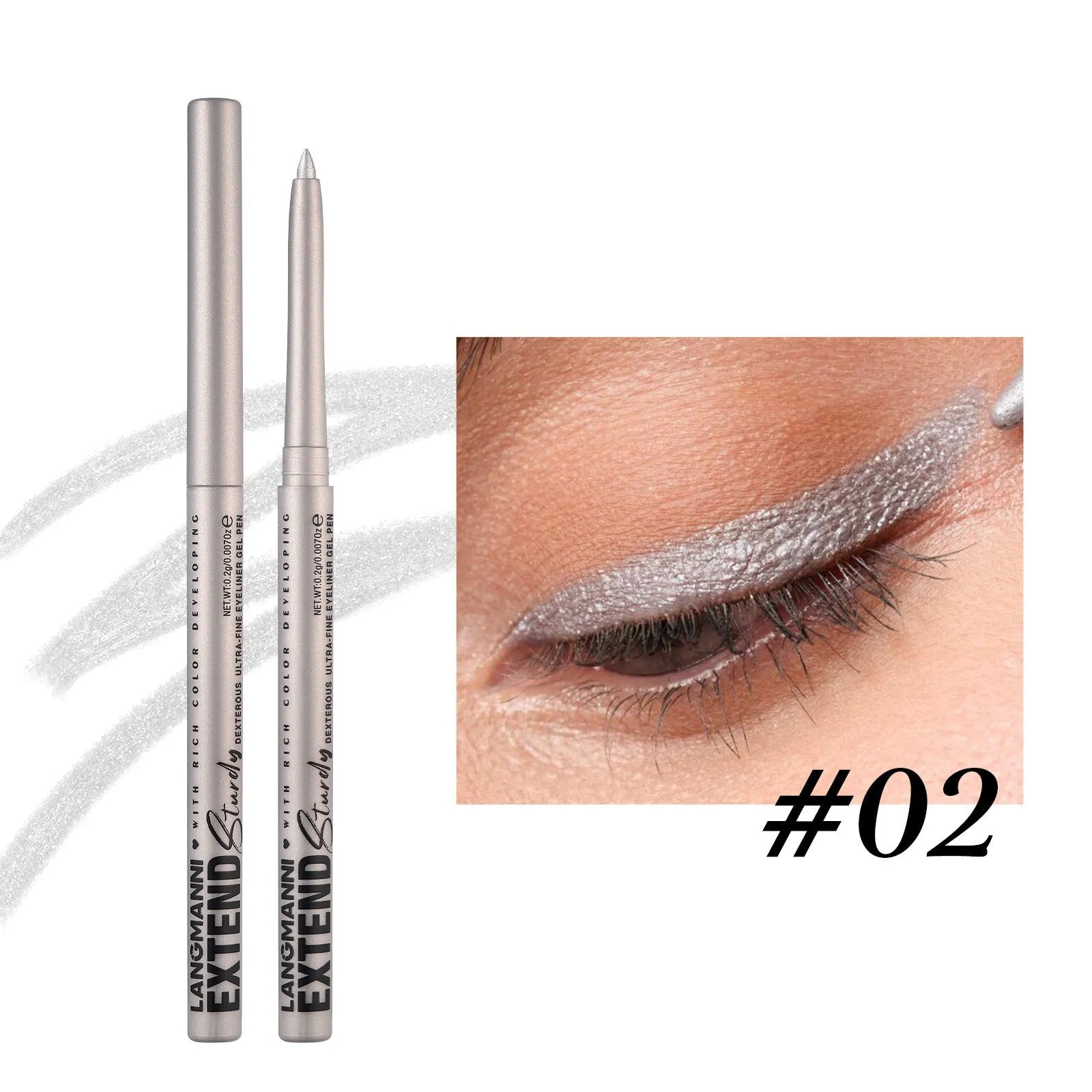 12 colourful gel glitter eyeliner pencils in vibrant shades with matte, glitter, metallic, and pearl effects