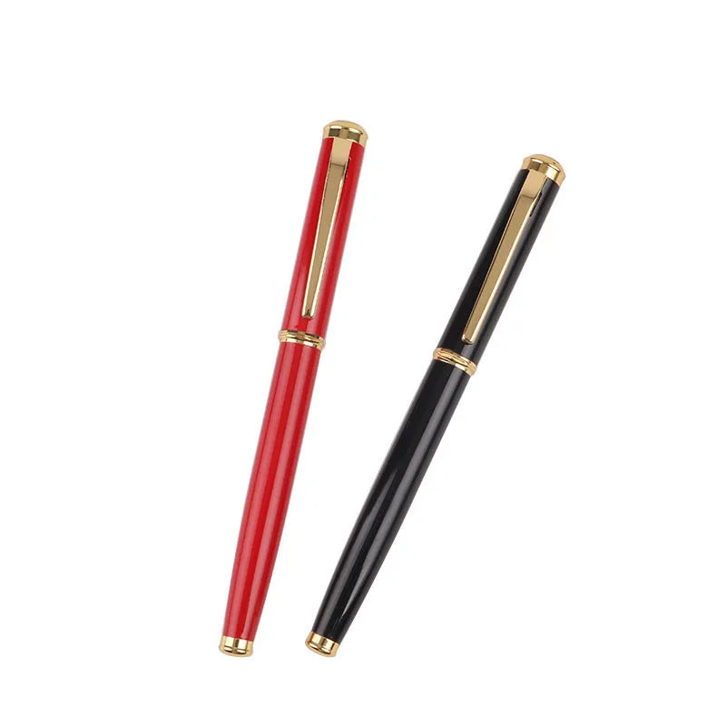 Red and black metal ink pens with 0.5mm tips for office and student use