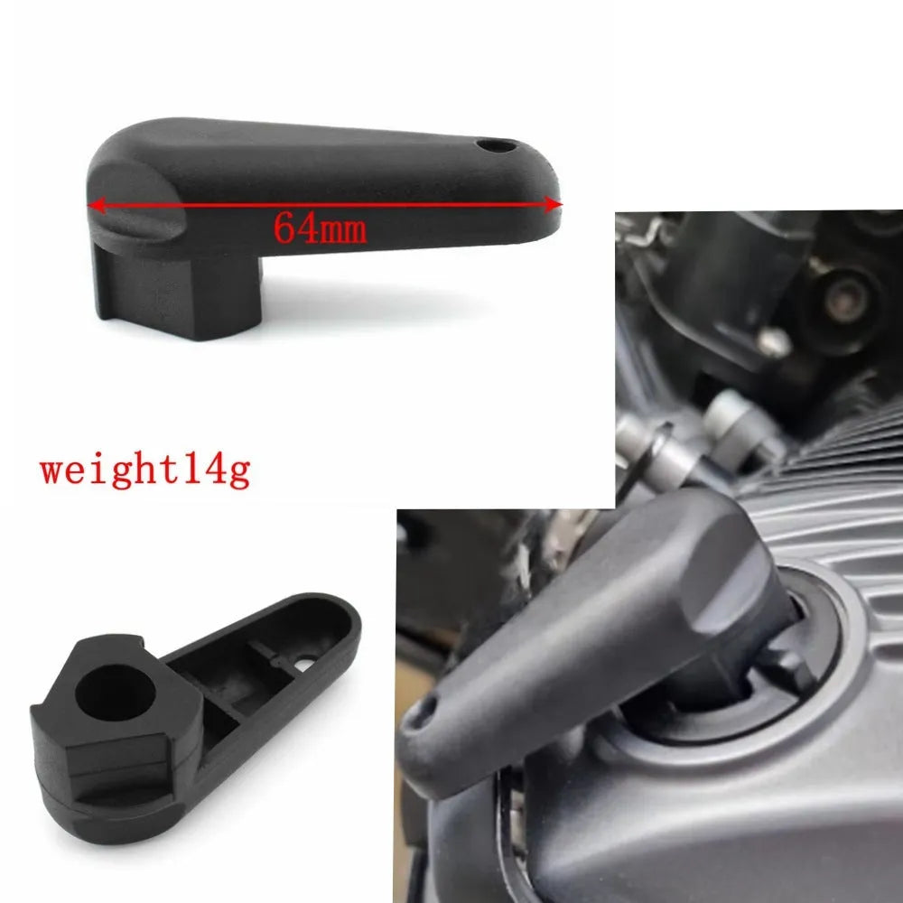 Black nylon quick release oil cap wrench for BMW R series motorcycles