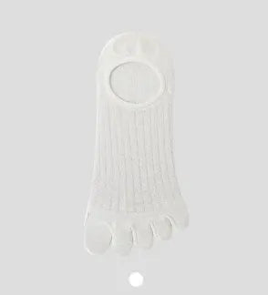 Modal five-finger ultra-thin boat socks in solid colours: white, khaki, light grey, dark grey, and black.