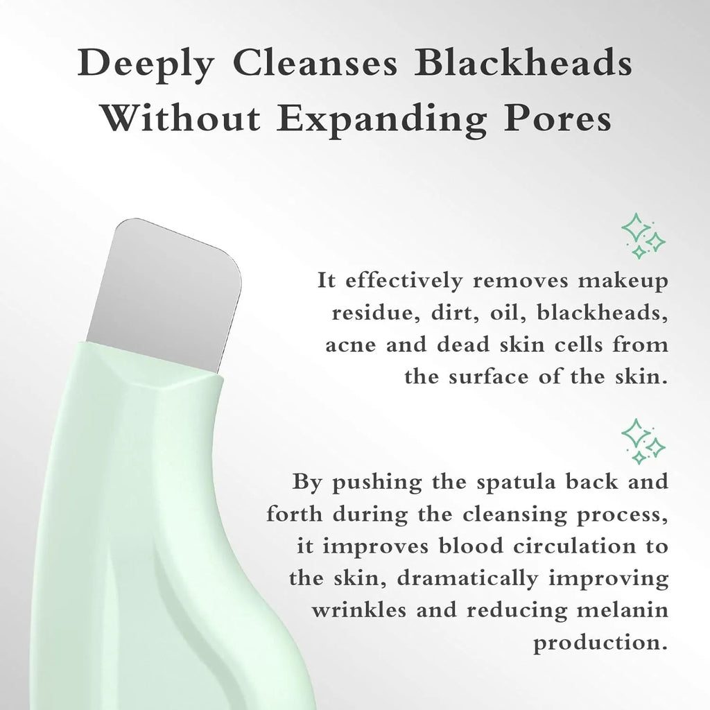 Stainless steel face pore scraper tool with non-slip handle for blackhead removal